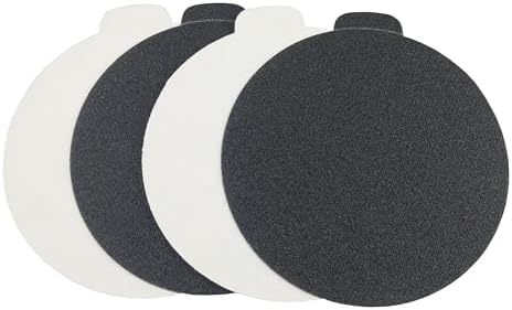 Starcke 5 inch Sanding Discs Round Sand Paper Discs 320 Grit, 25 Pack Black Silicon Carbide Sanding Disc, Adhesive PSA Tab Orbital Sander Pads for Wood, Glass, Metal, Concrete & Composites, Wet & Dry