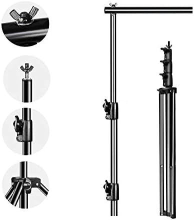 HYJ-INC 10 x 10Ft Photo Video Studio Heavy Duty Adjustable Muslin Backdrop Stand Background Support System Kit for Photography with Carrying Bag，4 Pcs Spring Clamps