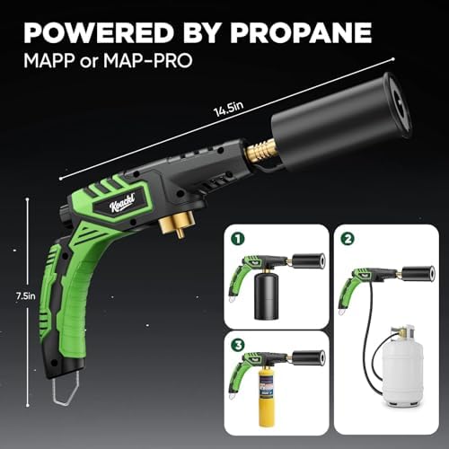 KOACKL 15" CSA Propane Torch 3272°F Adjustable Flame BBQ Searing Steak