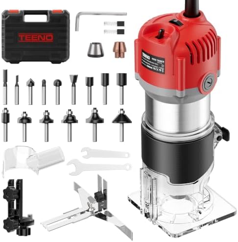TEENO Router Tool, 1.25 HP 6.5 Amp Compact Wood Router Tool for Woodworking