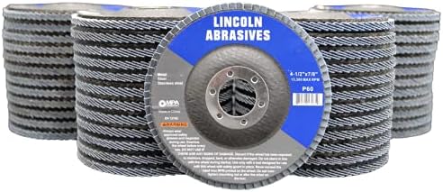 50 Pack Flap Discs 60 Grit 4.5" x 7/8" Sanding Wheels