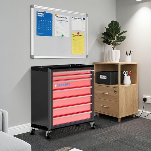 LARBANKE 7-Drawer Rolling Tool Chest with Wheels&Lock,Special Link Buckle