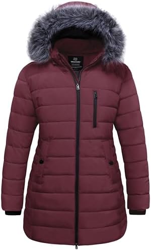 wantdo Women's Plus Size Winter Coats Puffer Coat Parka Jacket with Hood