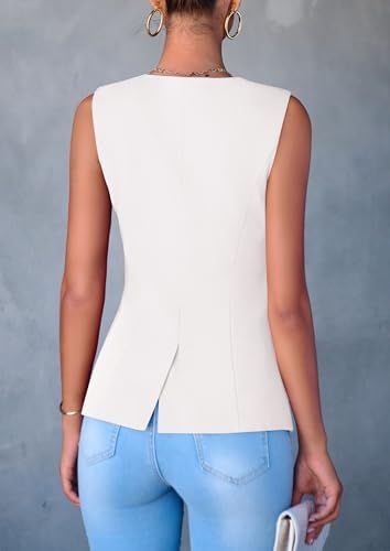 PRETTYGARDEN Women Tailored Suit Vest Business Casual Tops