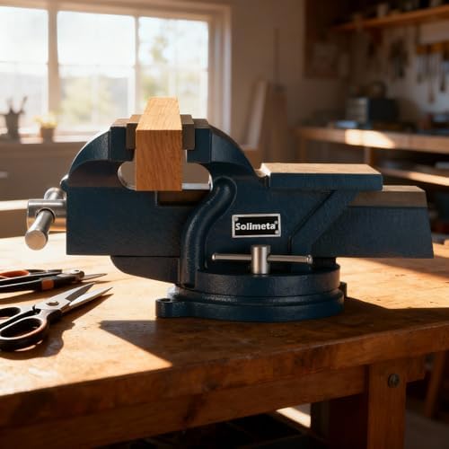 6" Heavy Duty Bench Vise with 360° Swivel Locking Base Desktop Clamp - Durable Ductile Iron Design