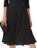 GRACE KARIN Pleated Midi Skirt for Women Chiffon A-Line Outfits