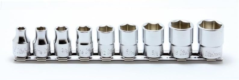 Ko-ken RS3400A/9 3/8 Sq. Dr. Socket set 1/4-3/4 6 point 200mm 9 pieces