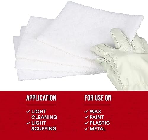 Scotch-Brite Light Cleansing 7445 Hand Pad, SF Grade, 6 in x 9 in, Light Cleaning and Scuffing, For Use on Wax, Paint, Plastic, Metal, Case of 3200