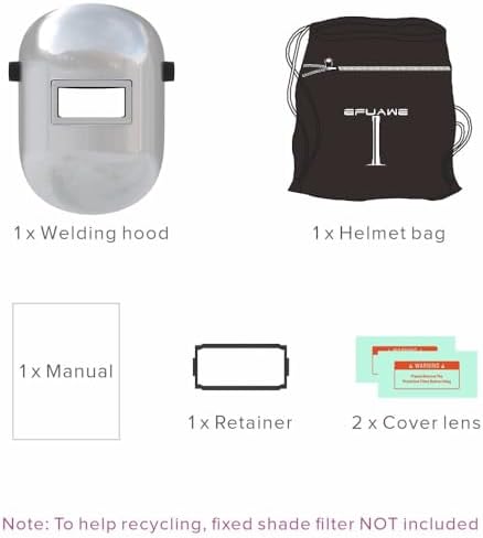 Tefuawe Chopped Fiberglass Sugar Scoop Welding Helmet, Medium Cut Top and Bottom Pipeline Welding Hood
