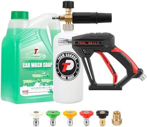 Tool Daily Short Pressure Washer Gun with Foam Cannon, Car Wash Soap 64 Oz
