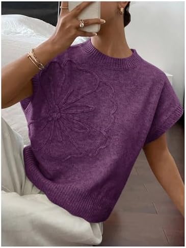 SOLY HUX Women's Short Sleeve Business Casual Sweater