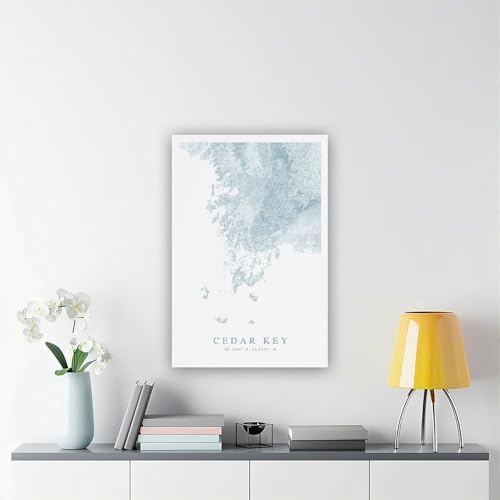 Cedar Key Map, of Florida, Beach Home, City map Scenery Landscape Living Room Canvas Bathroom Abstract Inspirational Framed Motivational Boho Kitchen Sign Travel Modern Cool Office Vintage Class