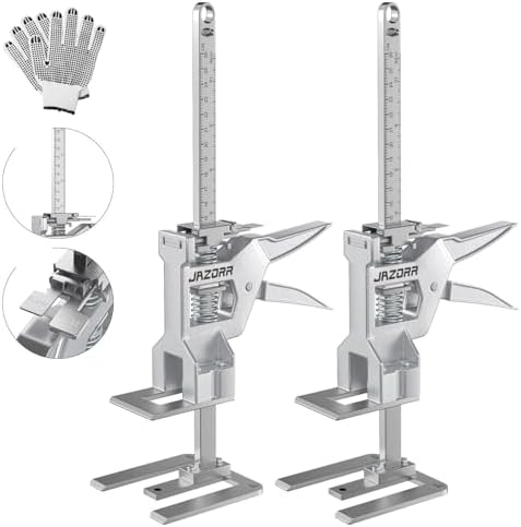 2Pcs Metal Labor Saving Arm Jack, Precision Height Adjustment Lifting Device Furniture Jack, 440LBS Capacity for Lifting Wall Tile, Door Panel, Window Frame & Furniture Cabinet