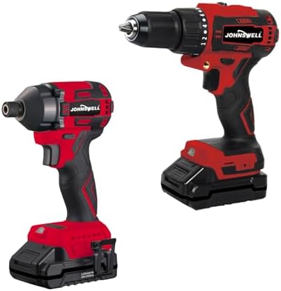 20V Cordless Drill & Impact Driver Combo Kit, 2-Tool Power Tool Set, Fast Charger, 69-Pcs Bit Accessory Set & Tool Bag, Electric Power Tools for DIY & Construction