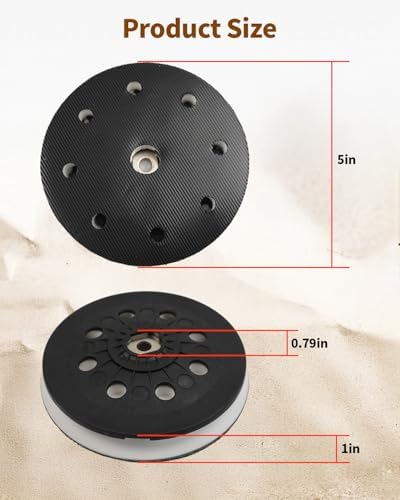 2Pcs 492286 D125 (5-Inch) Soft Sanding Pad Fit for Festool ETSC EC125 Sander Fit for Jetstream Part Replace 492284, with Screw, 8 Holes