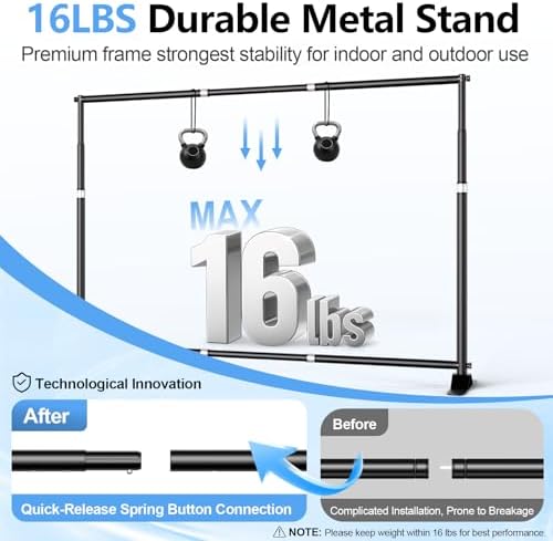 10x8FT Banner Stand, Heavy Duty Step and Repeat Stand, Black