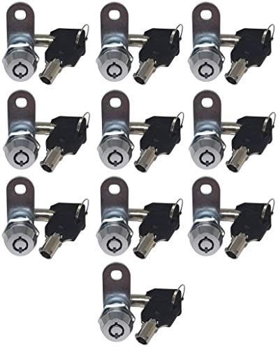 5/8" Tubular Cam Locks (180° Chrome 10-Pack) RV Toolbox Cabinet Replacement