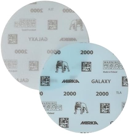 Mirka Galaxy Sandpaper 6 inch Grit 2000 50 Discs Hook & Loop