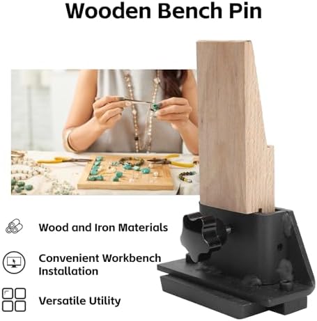 Clip Bench Processing Jewelry, Jewelry Bench Metal Holder, Cutting Jewelry Tool, Wooden Bench Pin, for Craftsman for Workbench, Bench for Jewelry Crimping