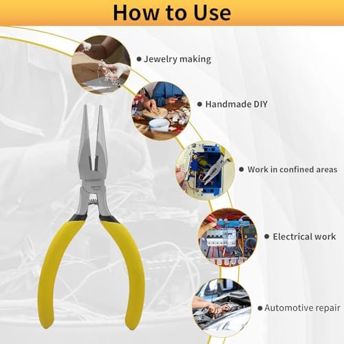 BOOSDEN 5" Needle Nose Pliers, Mini Jewelry Pliers with Side Cutter