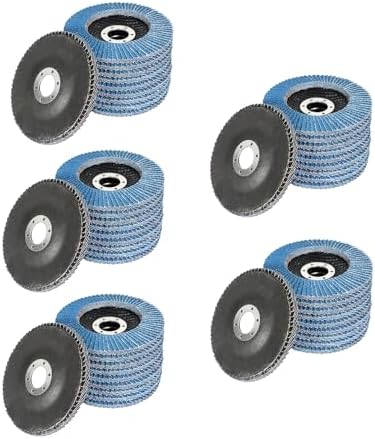 findmall 50 Pack 4-1/2" X 7/8" 60 GRIT Premium Zirconia Type 29 Flap Disc Grinding Wheel Sandpaper for Angle Grinder, Sanding Discs, Finishing