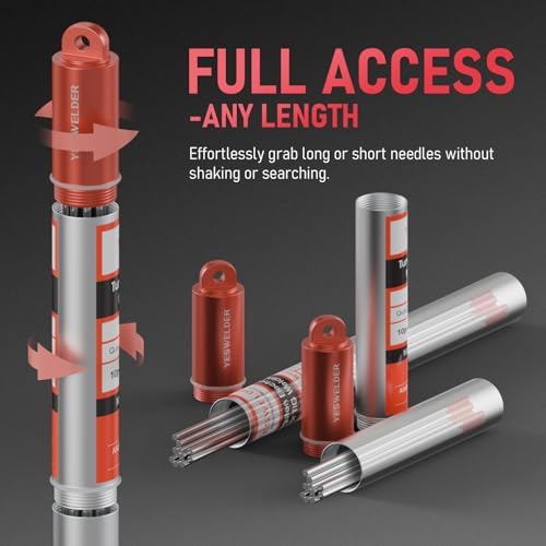 YESWELDER TIG Welding Tungsten Electrode Red Tip 3/32" x 7" (Red, WT20/EWTh-2) 10-pk (Pack of 2)