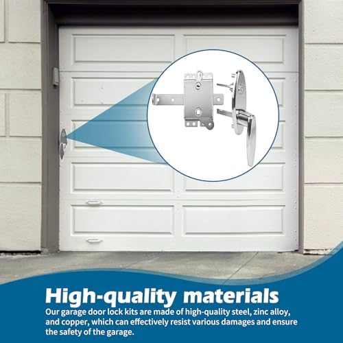 1PCS Universal Garage Door Lock Kit - L-Handle Lock with Inside Slide Lock Latch & Keys, Replacement Hardware Kit for Home Improvement & Door Repair