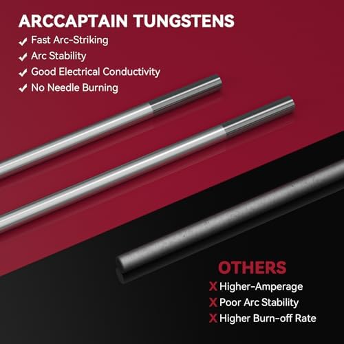 ARCCAPTAIN TIG Welding Tungsten Electrode 10-Pack 3/32"x 7" (Grey)