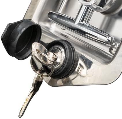 (8 Pack) Stainless Steel Tool Box Lock with Two Keys Each - Truck Trailer RV Door Latch with Gasket T-Handle - Highly Polished Stainless Steel