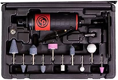 Chicago Pneumatic CP7411K Kit - Air Die Grinder Tool, Welder, Woodworking, Automotive Car Detailing, Stainless Steel Polisher, Heavy Duty, Straight, 1/4 Inch (6 mm), 0.56 HP / 420 W - 22000 RPM