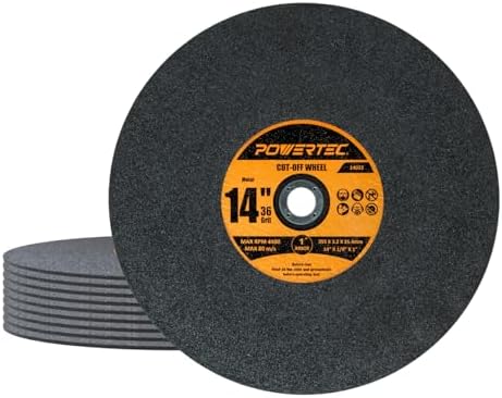 POWERTEC Chop Saw Blade, 14" Metal Cut-Off Wheel, 10 Pack (14022-P2)
