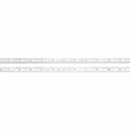 Starrett Full Flexible Steel Rule with Satin Chrome Finish, Quick Reading, and Inch Graduation - 5R Graduation, 12" Length, 1/64" Thickness - C305R-12