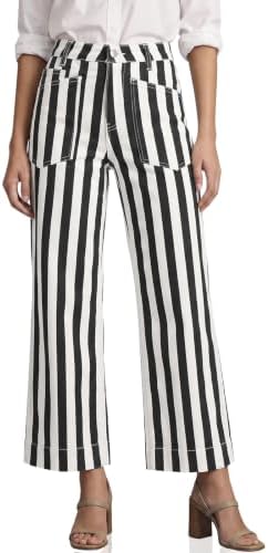 Cicy Bell Womens Cropped Wide Leg Jeans High Waisted Baggy Denim Ankle Pant