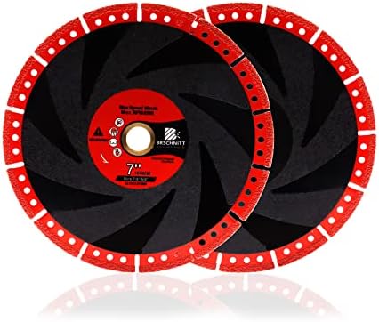 Metal Cutting Diamond Blade 7"- BRSCHNITT 2pcs 180mm All-Purpose Diamond Saw Blade for Rebar Sheet Metal Angle Iron Stainless Steel Concrete.