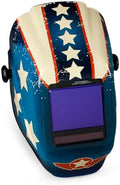 Jackson Safety Welding Helmet, Digital Variable Auto Darkening Filter, Stars and Scars Design, Lightweight Protective Welder Face Mask with Light HLX100 Shell, Unisex, Universal Size, 46118