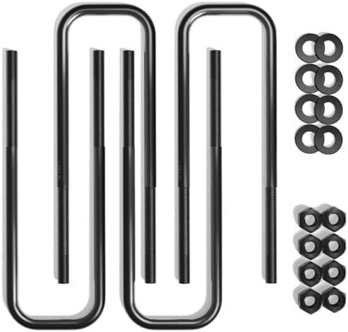 BST BSSP 4PCS Square U-Bolts 3" Wide Leaf Springs 11.5" Long 9/16" Dia Leaf Spring Axle Suspension Lift Kit Extended U Bolts with Hardware
