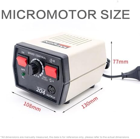 35K RPM Micromotor Polisher with Micro Motor Handle, Micromotor for Jewelry,Ceramics,Silicone,Glasswork,Woodcarving (204, standard)