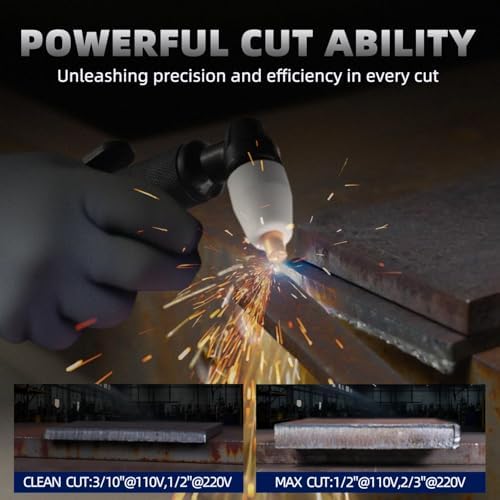 50A Plasma Cutter Machine,110V/220V Dual Voltage,1/2 Inch Clean Cut Plasma Cutting Machine, IGBT Inverter LED Display,Metal Cutting Machine for Steel, Stainless Steel, Aluminum & Copper, DIY