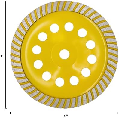 APLUS 9-Inch Diamond Cup Grinding Wheel, Turbo Row Diamond Grinder Disc for Concrete, Granite, Stone, Marble etc