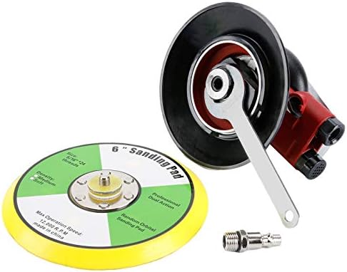 Professional Air Random Orbital Palm Sander, Heavy Duty Dual Action Pneumatic Sander with 1pc Backing Plate (6 inch) (Pack of 2)