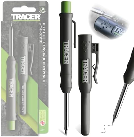 Tracer 2.8mm Carpenters Pencil - Deep Hole Construction Pencil with Holster