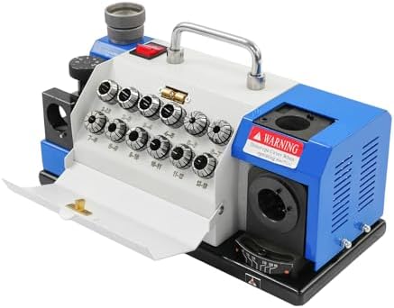 180W High-Speed Drill Bit Grinding Sharpener, Portable Electric Drill Sharpening Machine for Metal, Bench Grinder, 90–145° Twist Point Angle,12 Elastic Collets, CBN Grinding Wheel