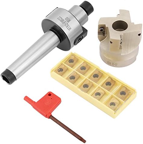 Tiiyee Face End Mill Set, MT2 FMB22 Holder Indexable 400R 50 22 CNC Cutter