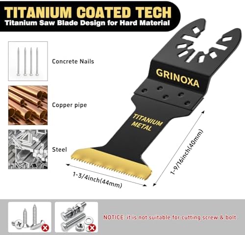20pcs Titanium Oscillating Saw Blades, Universal Multitool Blades for Metal Nails Wood Cutting, Oscillating Tool Blade for Hard Material, Multi Tool Blades Kits for Milwaukee Dewalt Bosch Ryobi