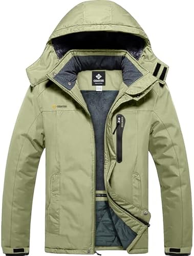GEMYSE Men's Winter Ski Jacket Waterproof Snow Coat with Detachable Hood