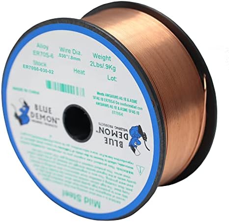 Blue Demon ER70S6 X .030 X 2 LB MIG/GMAW Carbon Steel Welding Wire, All Position, Low Spatter, Formulated to Provide Porosity-Free, X-Ray Quality Welds (Pack of 4)