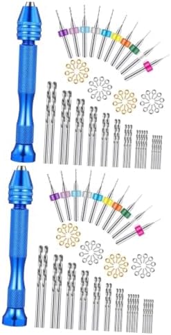 HOMSFOU 152pcs Mini Precision Pin Vise Hand Drill Set for Woodworking and Projects Includes Bits Chuck for Jewelry Making and Model Crafting
