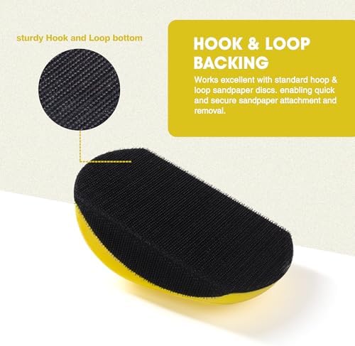 2 Pack 5 Inch Mouse Sanding Block Hand Sanding Block Hook and Loop Sanding Block for Woodworking Furniture Restoration Automotive Body Arts Crafts