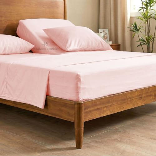 JS Sanders Collection Split Head Sheet Set 4PC Cal. King Size, Blush