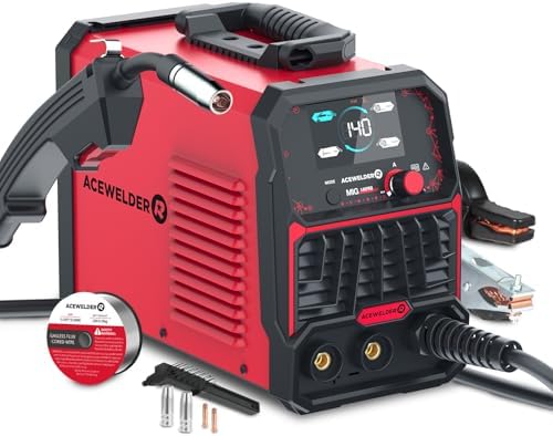 ACEWELDER 140A Gasless Flux Core MIG Welder/Lift TIG/Stick 3 in 1 Welding Machine 110V Portable IGBT Inverter Synergy Welder Machine